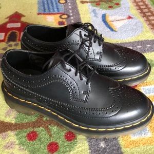 Dr Martens wing tip black shoes vegan